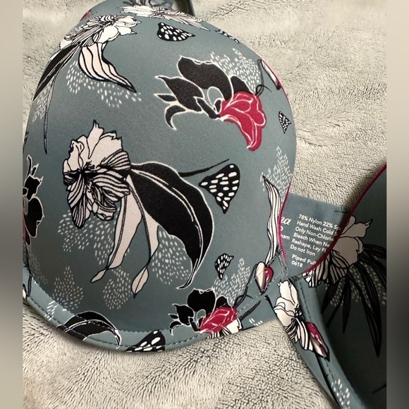 Soma Memorable Pipe Full Coverage Bra Womens 36DD Kimono Floral Atlantic - Picture 6 of 8
